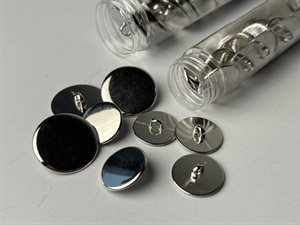 Metalknap - smuk sølv, 18 mm 